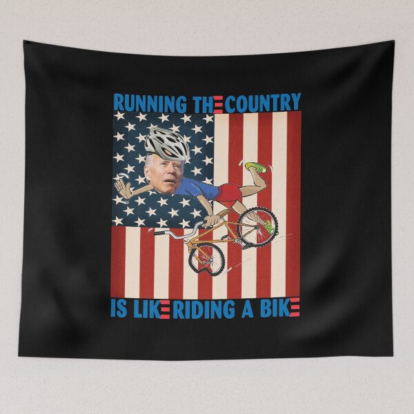 Item preview, Running The Country Is Like Riding A Bike American Flag designed and sold by bobbygies3720.
