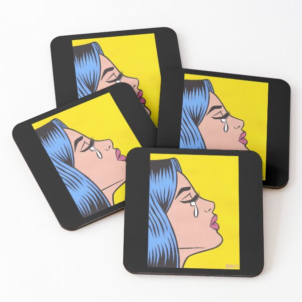 Item preview, Blue Hair Crying Comic Girl Greeting Card designed and sold by donniejeanjr6.