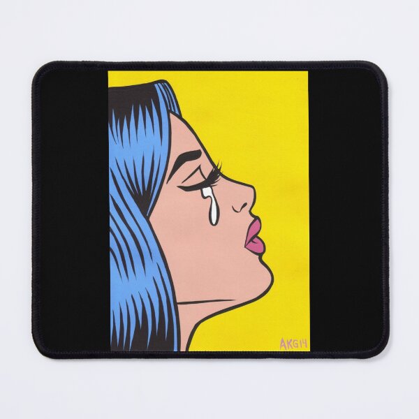 Item preview, Blue Hair Crying Comic Girl Greeting Card designed and sold by donniejeanjr6.