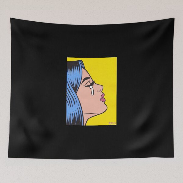 Item preview, Blue Hair Crying Comic Girl Greeting Card designed and sold by donniejeanjr6.