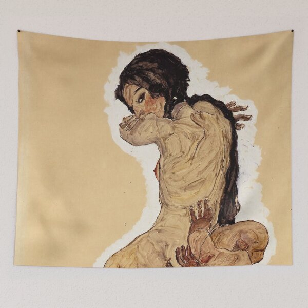 Item preview, woman with homunculus 1910  - egon schiele  designed and sold by Vintage Designs +.