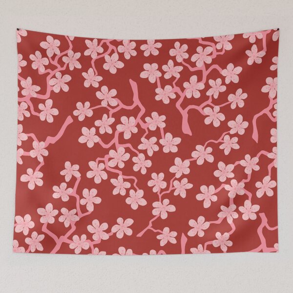 Item preview, Sakura pattern Japanese Blossom Flower Red  designed and sold by gani-75.