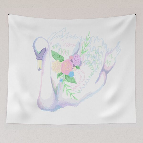 Item preview, swan with flowers  designed and sold by lavenderMagpie.