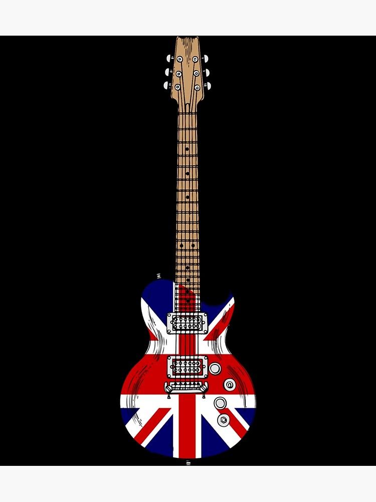 "Union Jack Guitar Electric Guitars Musical Instrument British Sticker