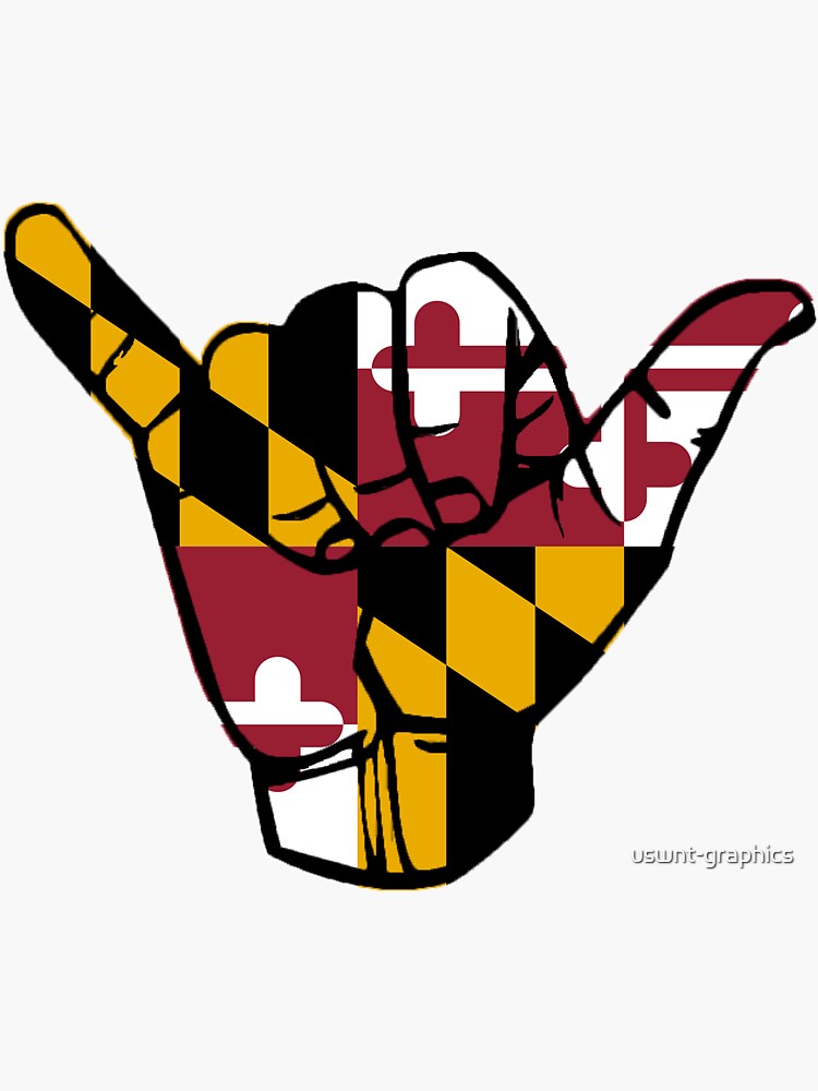 Maryland Flag Shaka  Sticker for Sale by uswnt-graphics