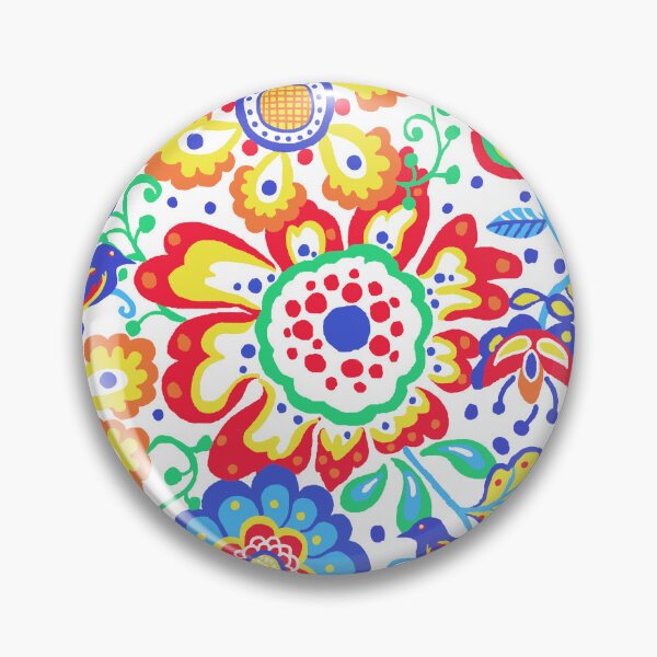 Item preview, Maximalist Folk - Modern Scandinavian Folk Art Floral designed and sold by Michelebuttons.