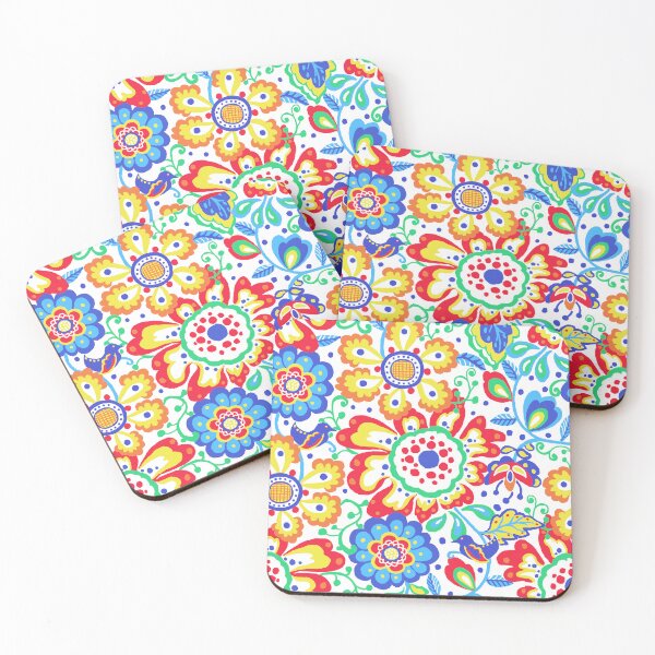 Item preview, Maximalist Folk - Modern Scandinavian Folk Art Floral designed and sold by Michelebuttons.