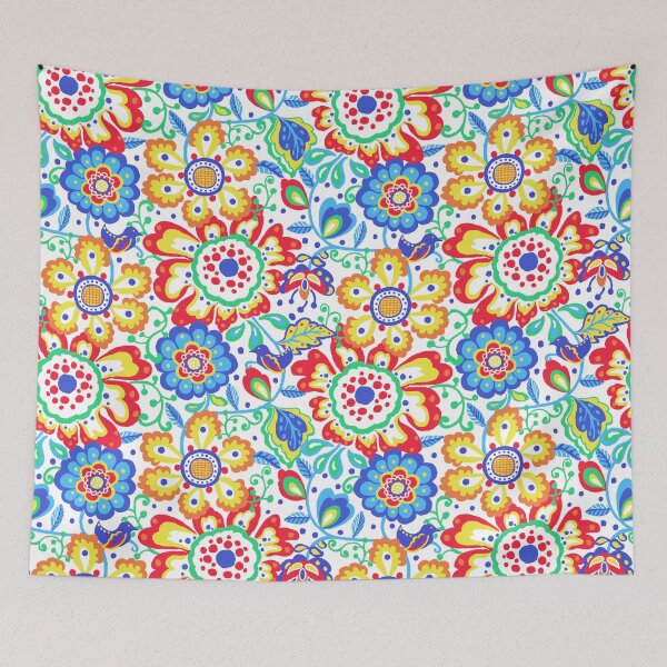 Item preview, Maximalist Folk - Modern Scandinavian Folk Art Floral designed and sold by Michelebuttons.