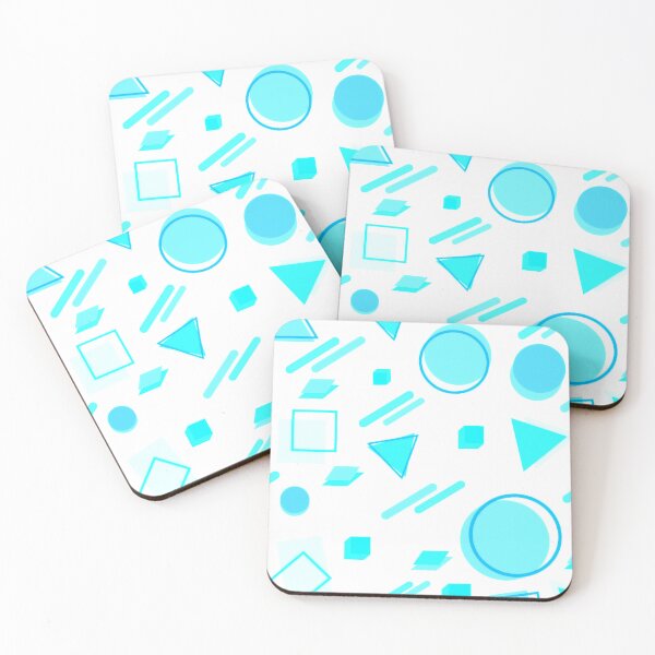 Item preview, Turquoise Memphis Style Geometric designed and sold by TotallyRetroArt.
