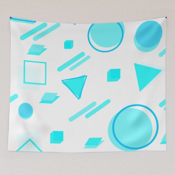 Item preview, Turquoise Memphis Style Geometric designed and sold by TotallyRetroArt.