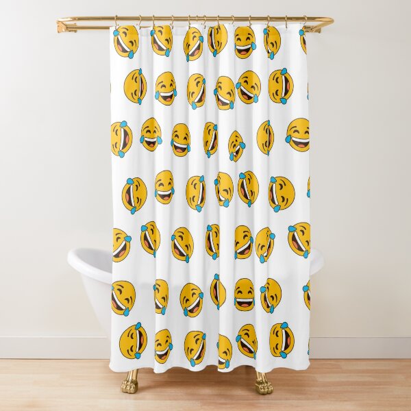 Laughing Face Smiley Pattern - Funny Shower Curtain