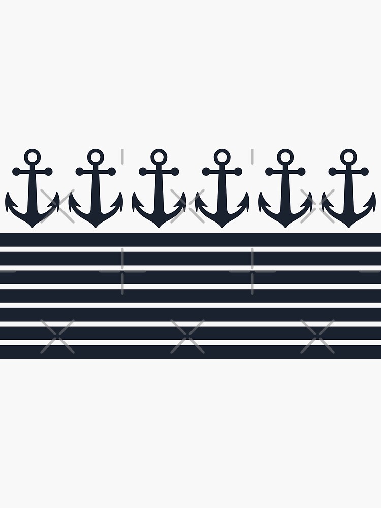 Navy Blue And White Stripes Sticker For Sale By Bronikowskiart Redbubble