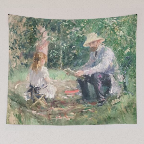 Item preview, Man and Girl in the Garden Reading by Berthe Morisot designed and sold by RickE.