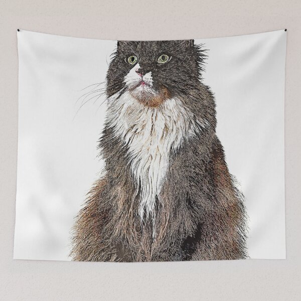Item preview, Cute and Cool, Maine Coon Cat - Custom Pet Portrait Art Studio designed and sold by Custom Pet Portrait Art Studio.
