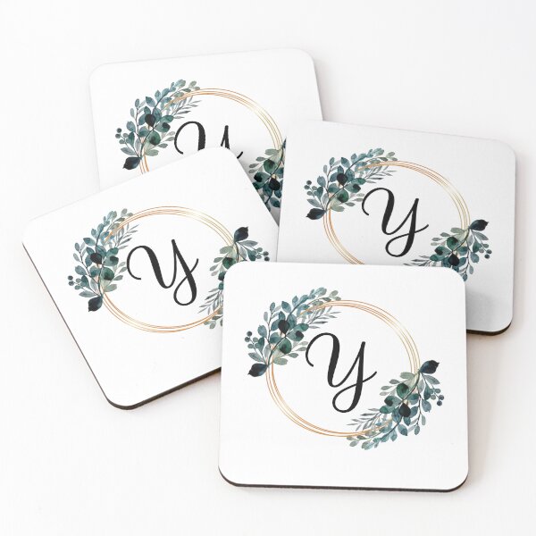 Item preview, Monogram Letter Y | Laurels with Gold Borders designed and sold by JustSeasons.