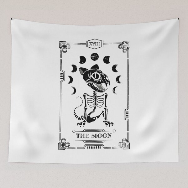 Item preview, Moon Tarot Card Cat Skeleton Feline Gothic Halloween designed and sold by GrandeDuc.