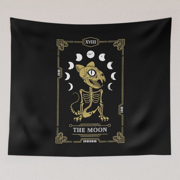 Item preview, Moon Tarot Card Cat Skeleton Feline Gothic Halloween designed and sold by GrandeDuc.