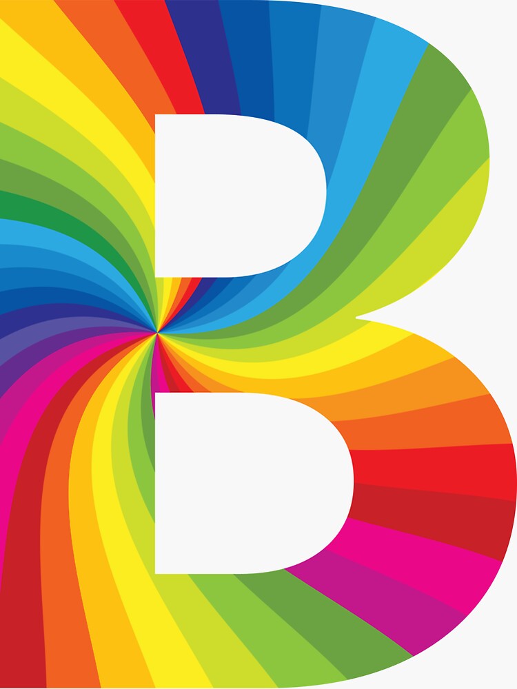 "Rainbow Letter B" Sticker For Sale By RYKDESIGN | Redbubble