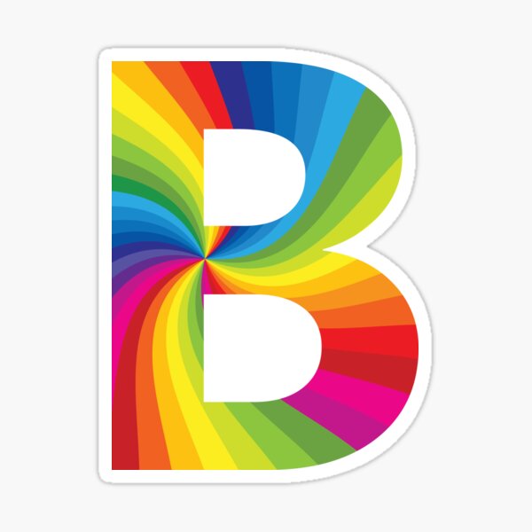 "Rainbow Letter B" Sticker For Sale By RYKDESIGN | Redbubble