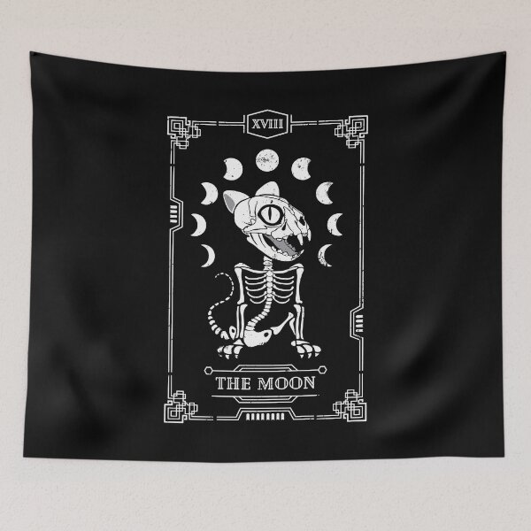 Item preview, Moon Tarot Card Cat Skeleton Feline Gothic Halloween designed and sold by GrandeDuc.