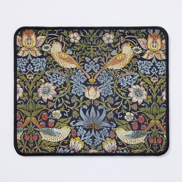 Item preview, STRAWBERRY THIEF Birds Flowers and Strawberries  Art Nouveau Floral designed and sold by BulganLumini.