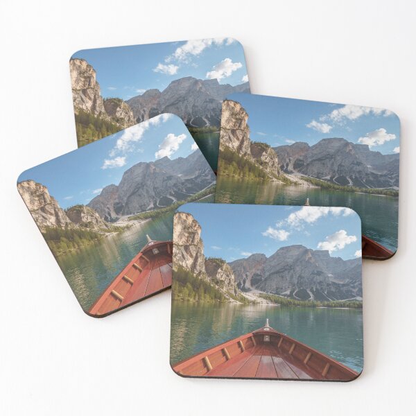 Item preview, Wooden boat floating on Lago di Braies designed and sold by Chris-Thodd.