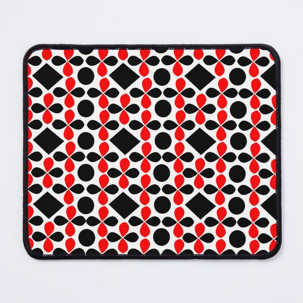 Item preview, Black Red Diamond Circle Geometric Pattern designed and sold by Nisha Prabhu.