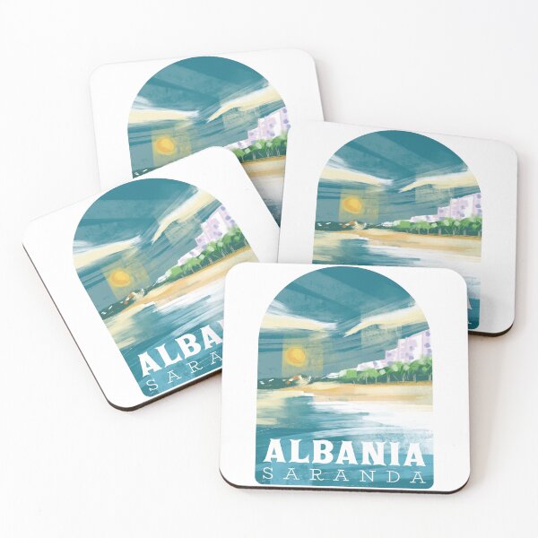 Item preview, Albania Saranda Sarande Watercolor Beach designed and sold by Hoiho Adventure Shirts.