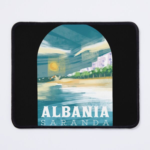 Item preview, Albania Saranda Sarande Watercolor Beach designed and sold by Hoiho Adventure Shirts.