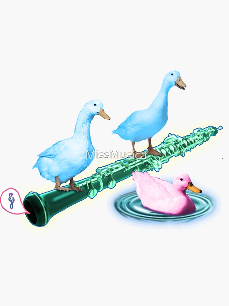 "Oboe with Friendly Ducks" Sticker by MissMusica Redbubble