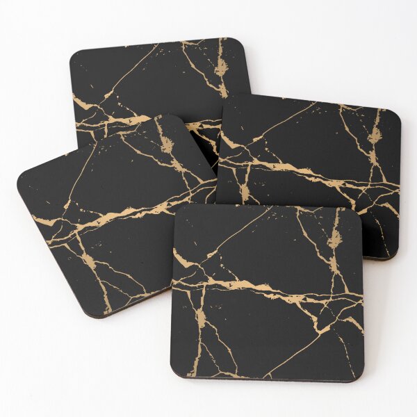 Item preview, Gold marble on black designed and sold by MarBea.