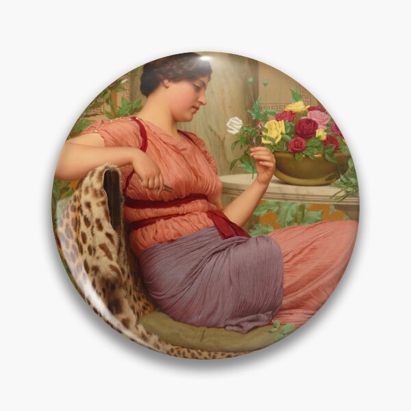 Item preview, The Time Of Roses (1916) "Girl with a beautiful transparent Summer pink Dress" John William Godward designed and sold by TeeARTHY.