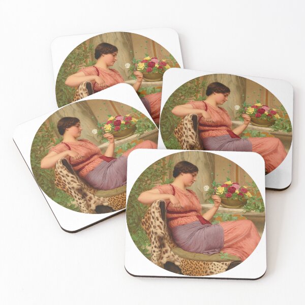 Item preview, The Time Of Roses (1916) "Girl with a beautiful transparent Summer pink Dress" John William Godward designed and sold by TeeARTHY.