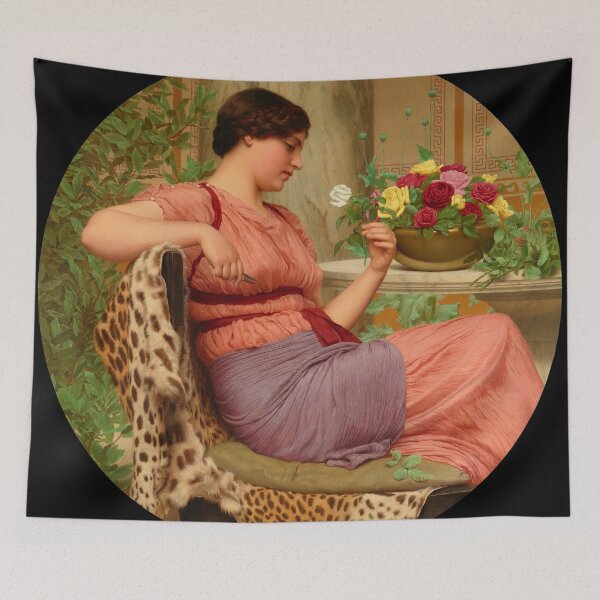Item preview, The Time Of Roses (1916) "Girl with a beautiful transparent Summer pink Dress" John William Godward designed and sold by TeeARTHY.