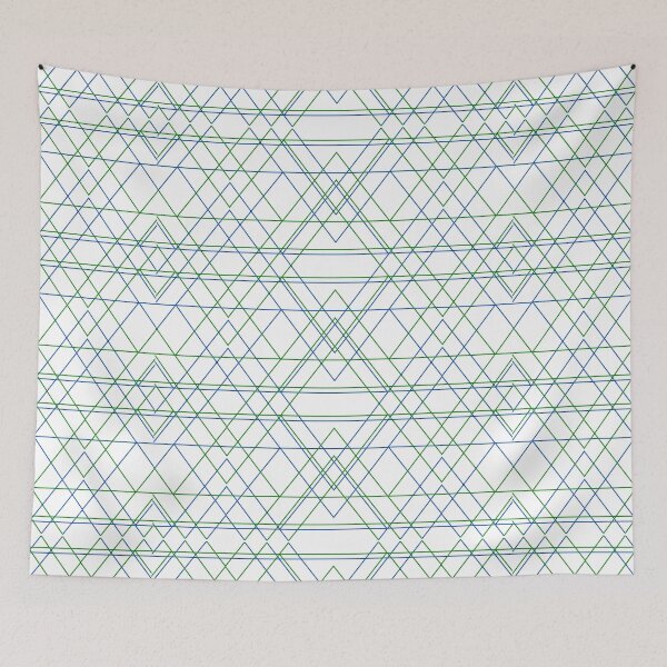Item preview, Blue and Green Line Pattern with White Background designed and sold by Digitalme Designs.