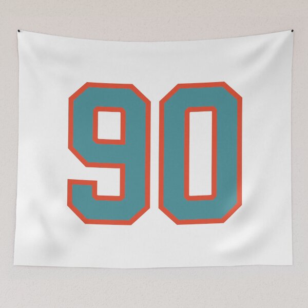 Item preview, 90 number, aqua orange lucky sports ninety designed and sold by ArtIsParty.