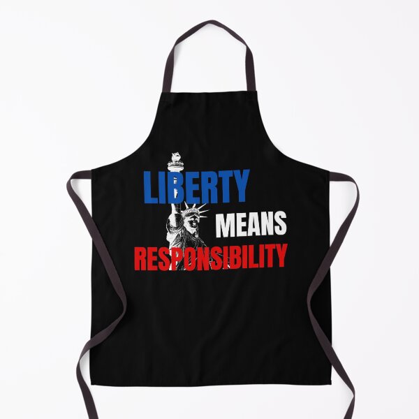 Item preview, liberty means responsibility, USA flag color quote,patriotic quote shirt and sticker design. designed and sold by haideralibhai.