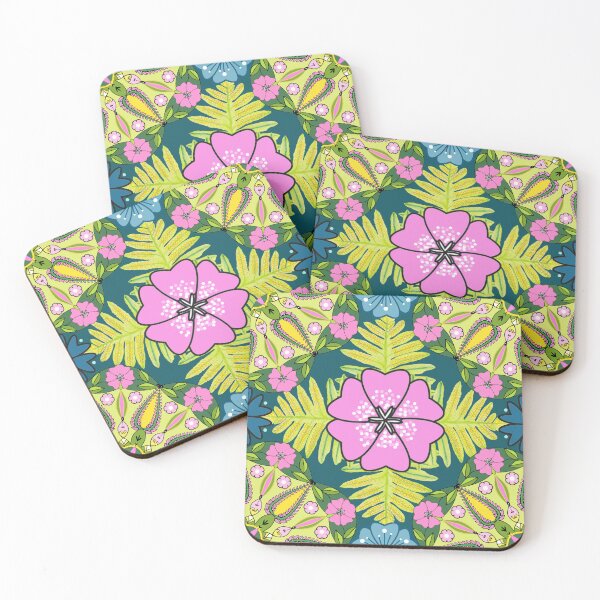 Item preview, Mandala flowers and leaves mixed media seamless pattern designed and sold by AleFairyland.
