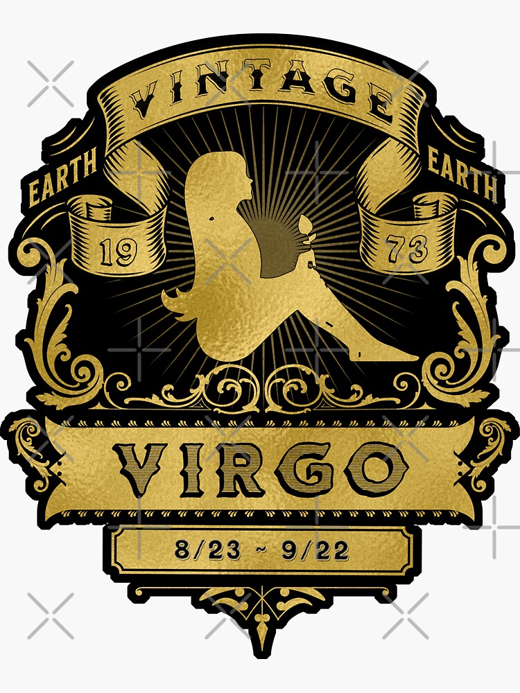 The Zodiac Sign of Virgo Golden Vintage 1973 Sticker