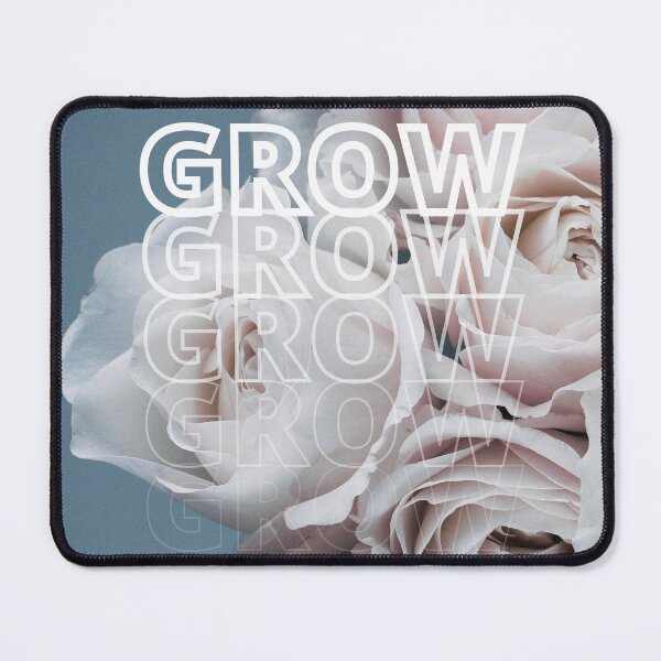 Item preview, GROW (above) - Beautiful, Bold White Flowers, Romantic Floral Bouquet, Blue Background designed and sold by AliceSLee.