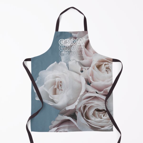 Item preview, GROW (above) - Beautiful, Bold White Flowers, Romantic Floral Bouquet, Blue Background designed and sold by AliceSLee.