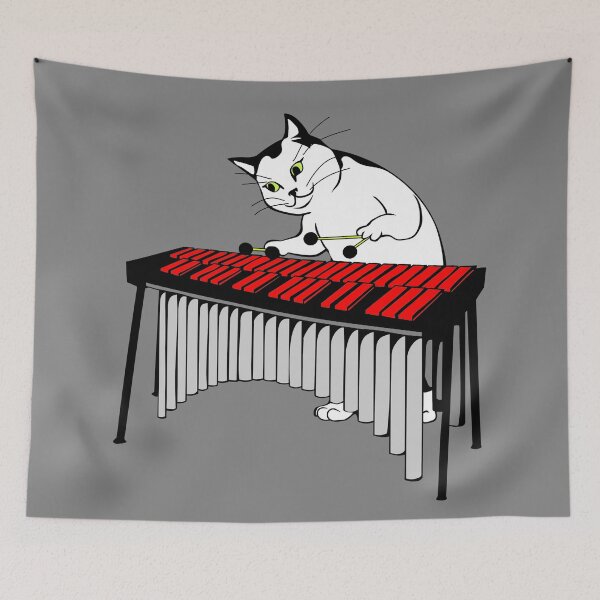 Item preview, Music Lover Cat Playing Xylophone designed and sold by SystemLion.