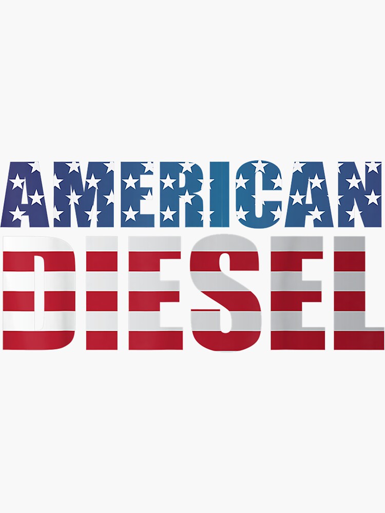 "American Diesel Truck Shirt, Diesel Flag USA" Sticker for Sale by