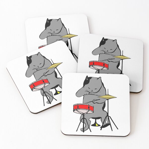 Item preview, Music Lover Cat Playing the Drums designed and sold by SystemLion.