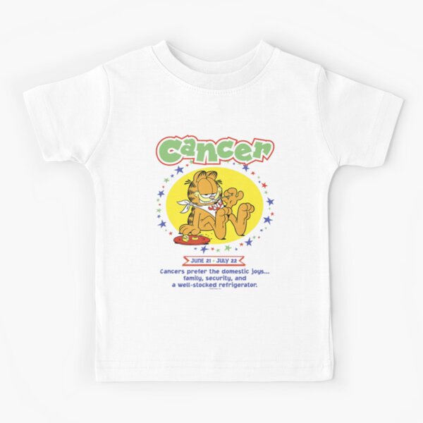 "Garfield Cancer Zodiac Sign Horoscope Humor " Kids TShirt for Sale by
