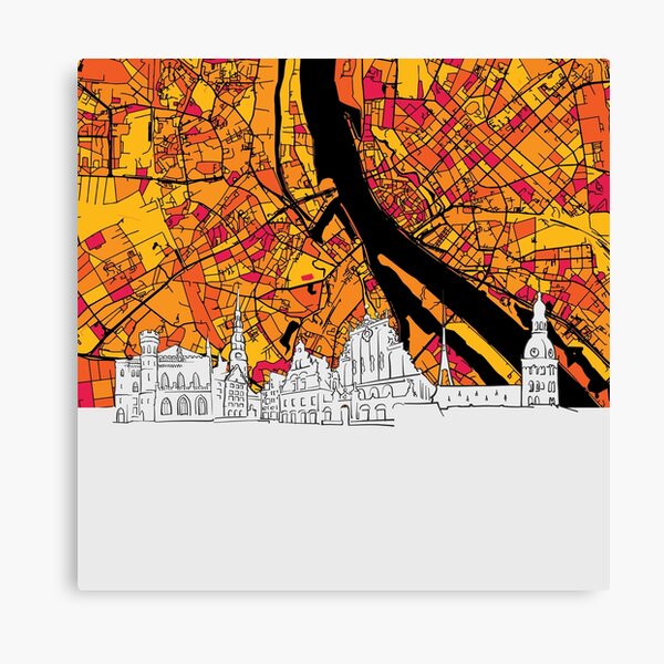 Item preview, Riga Colorful Map Artprint designed and sold by hebstreit.