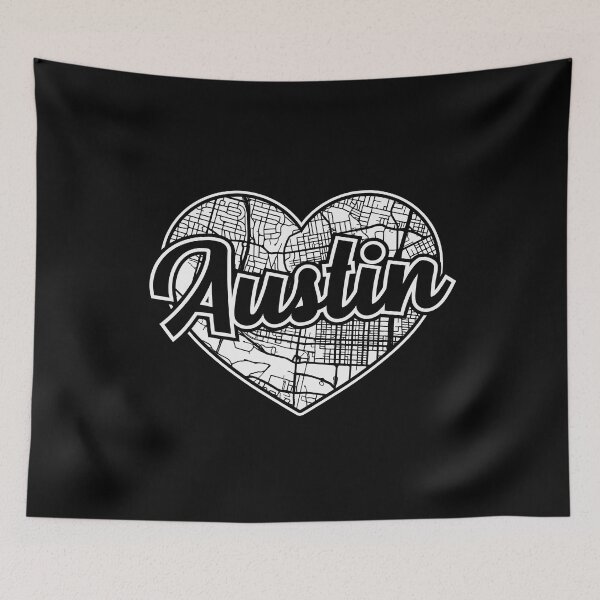 Item preview, Love Austin Heart City Map designed and sold by pixeljamz.