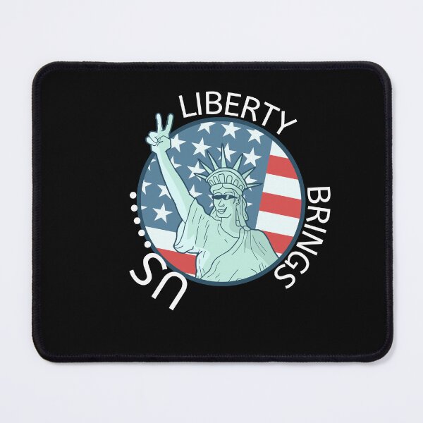 Item preview, liberty brings us, USA flag color quote,patriotic quote shirt and sticker design. designed and sold by haideralibhai.