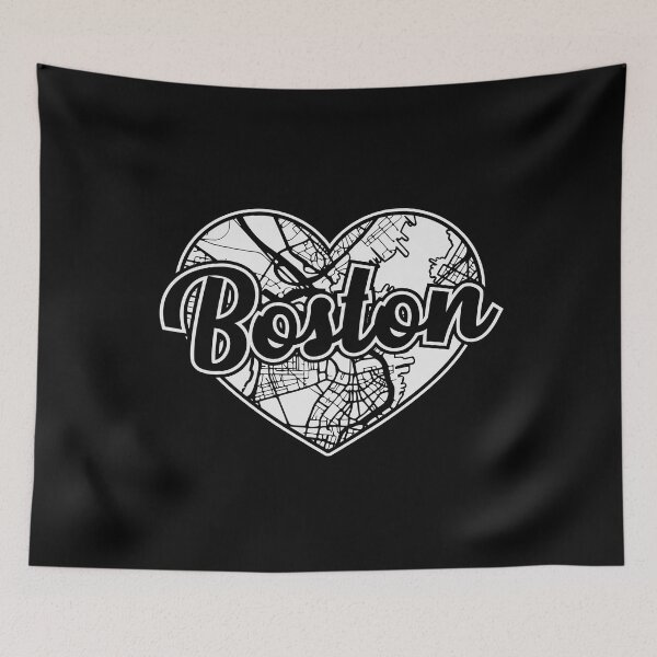 Item preview, Love Boston Heart City Map designed and sold by pixeljamz.