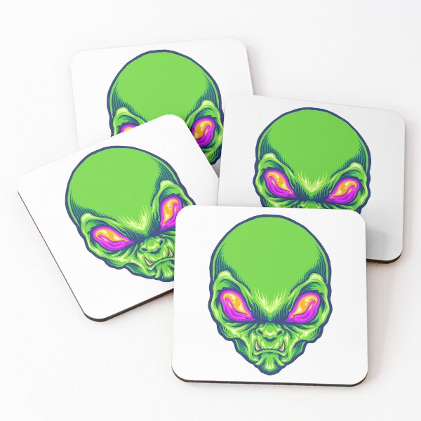 Item preview, Green Alien Head Angry Mascot designed and sold by Romeo Store⭐⭐⭐⭐⭐.
